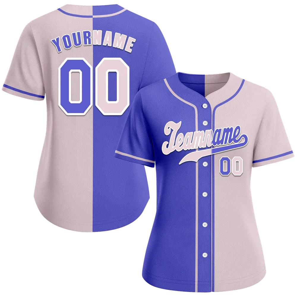Custom Purple Grey Gradient Fashion Grey Authentic Baseball Jersey - Coolcustomize
