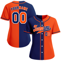 Custom Blue Orange Gradient Fashion Orange Authentic Baseball Jersey