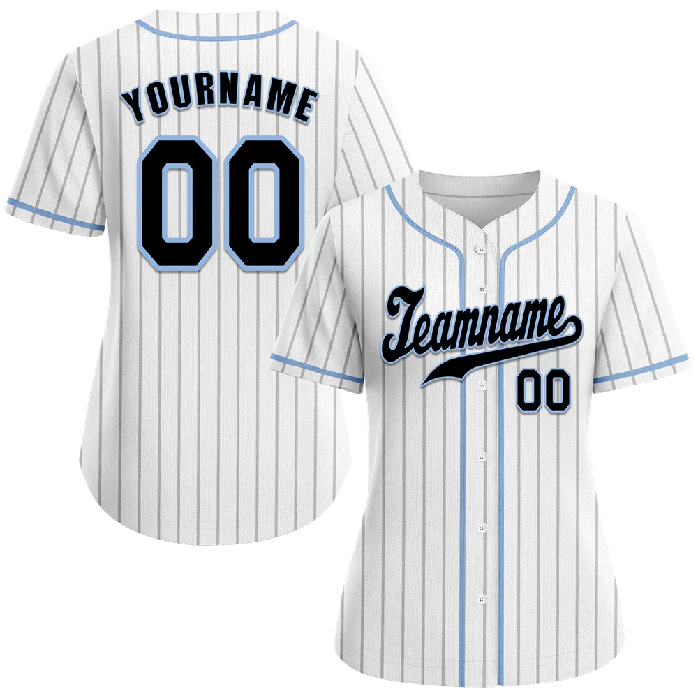 Custom White Stripe Fashion Black Authentic Baseball Jersey - Coolcustomize