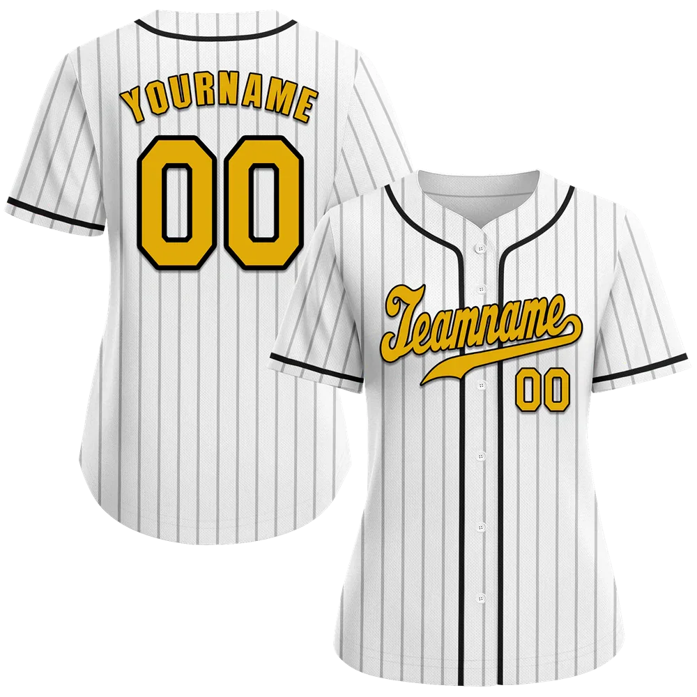Custom White Stripe Fashion Orange Authentic Baseball Jersey - Coolcustomize