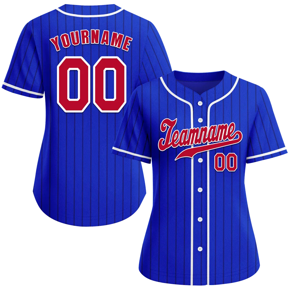 Custom Blue Stripe Fashion Brown Authentic Baseball Jersey - Coolcustomize