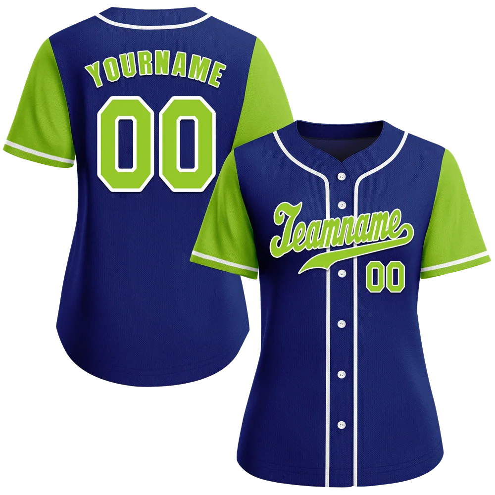 Custom Blue Green Raglan Sleeves Green Authentic Baseball Jersey - Coolcustomize