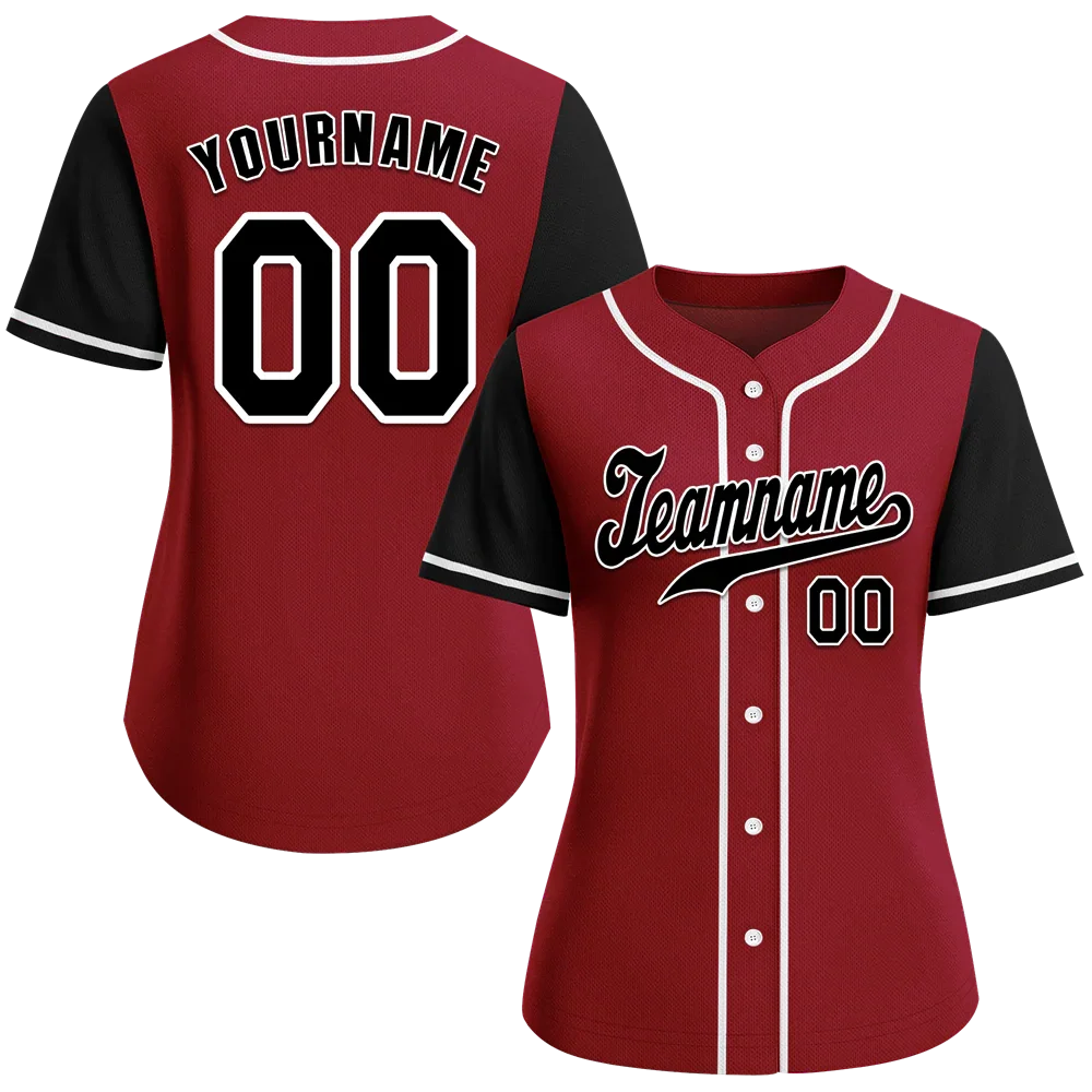 Custom Brown Black Raglan Sleeves Black Authentic Baseball Jersey - Coolcustomize