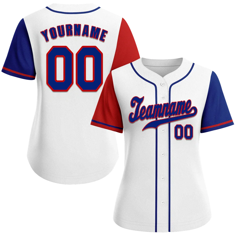 Custom White Two Tone Blue Authentic Baseball Jersey - Coolcustomize