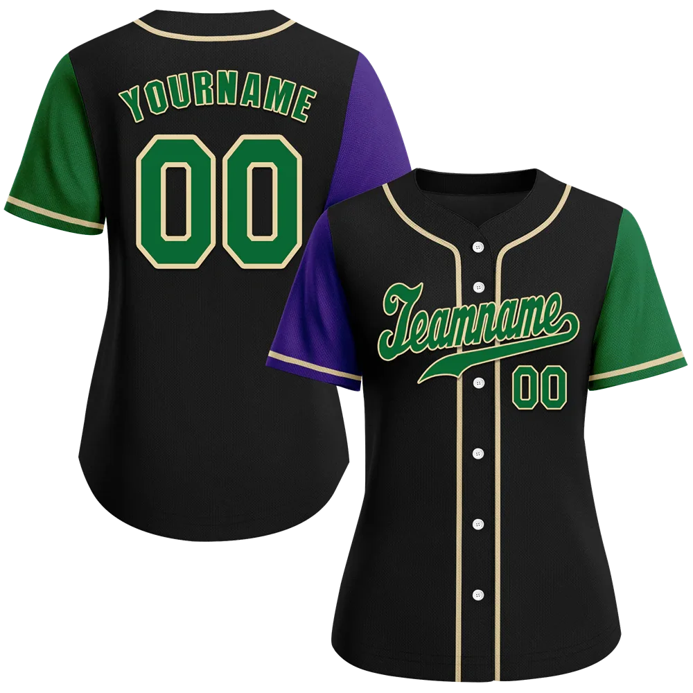 Custom Black Two Tone Green Authentic Baseball Jersey - Coolcustomize