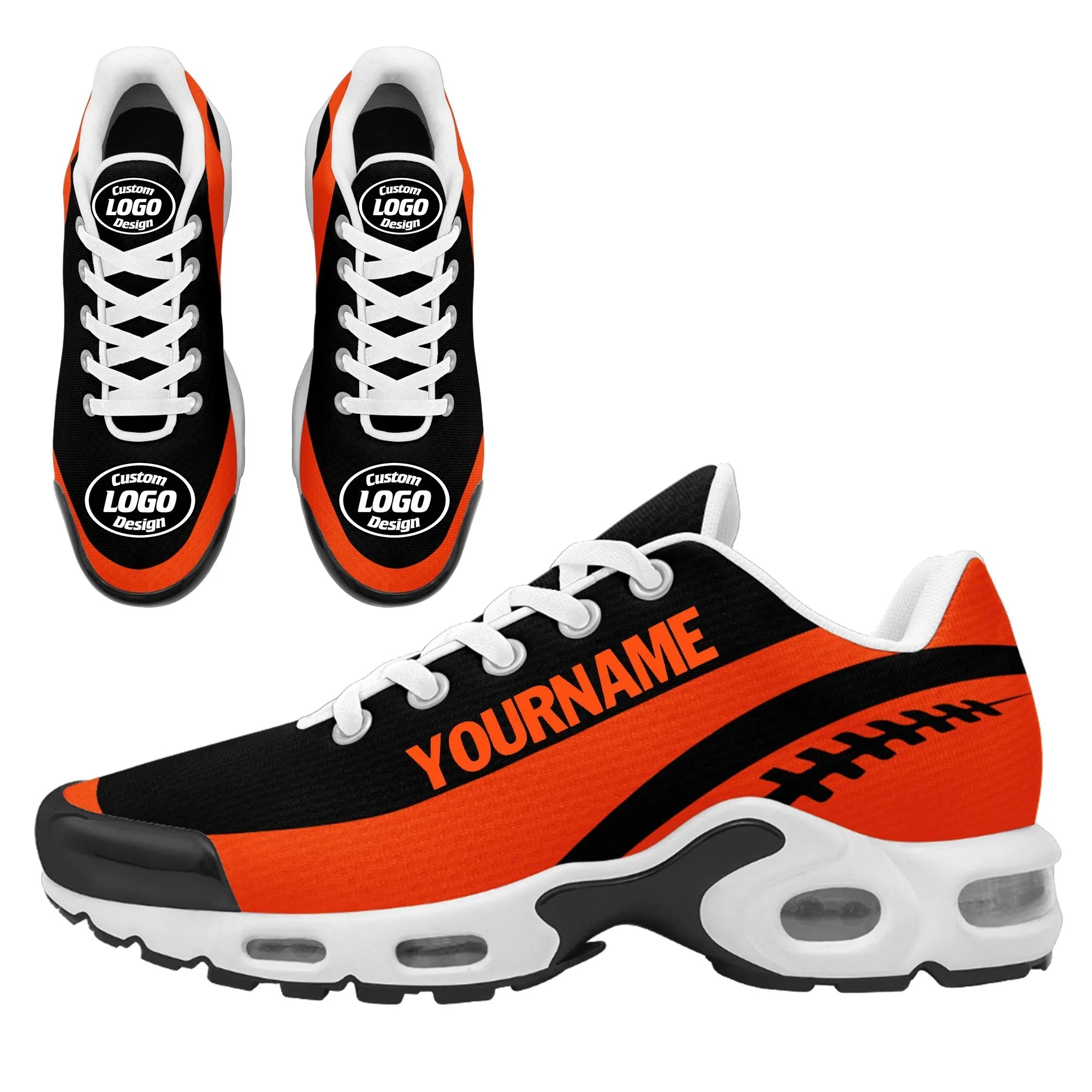 Custom Black Orange TN Shoes Personalized Sneakers TN-D020077-8 - Coolcustomize