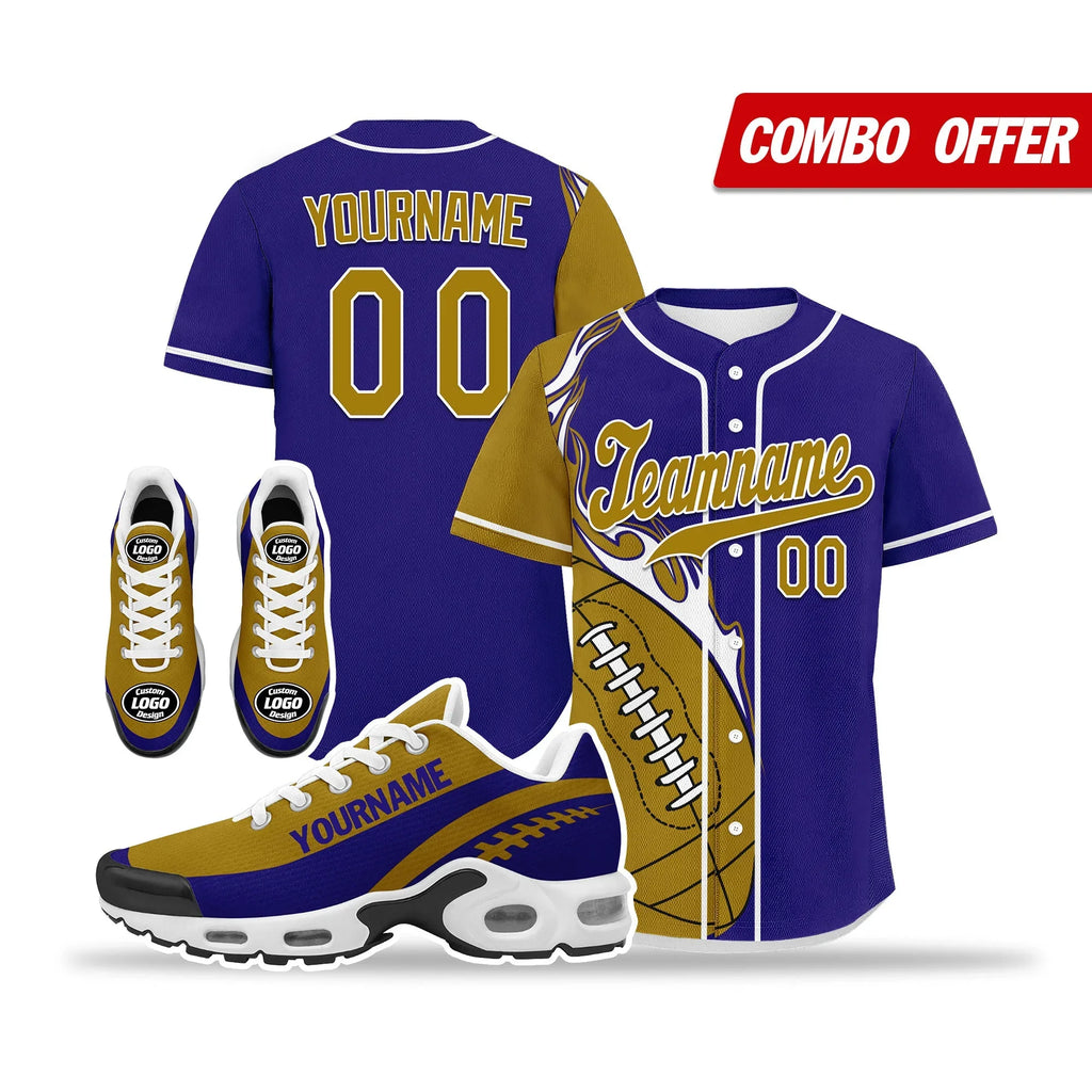 Custom Blue Yellow Jersey and TN Shoes Combo Offer Personalized ZH-D0200101-3 - Coolcustomize