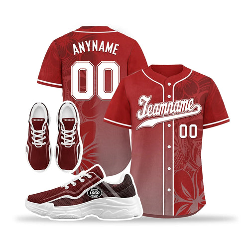 Custom Baseball Jersey and Chunky Shoes Personalized Combo Personalized Sneaker ZH-D020167-3 - Coolcustomize