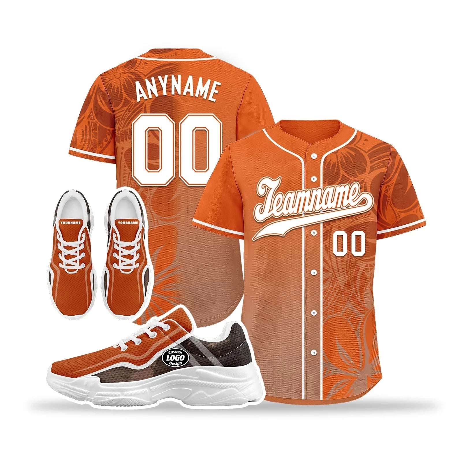 Custom Baseball Jersey and Chunky Shoes Personalized Combo Personalized Sneaker ZH-D020167-4 - Coolcustomize