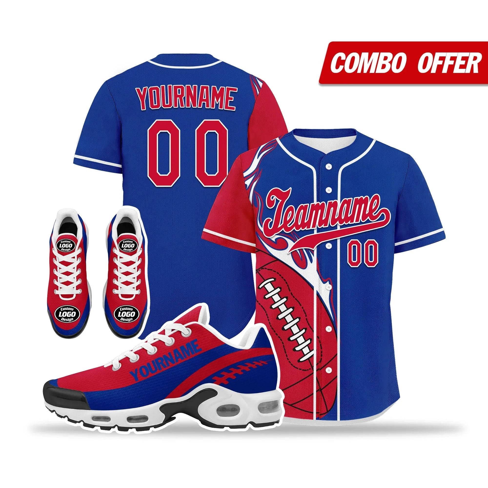 Custom Blue Red Jersey and TN Shoes Combo Offer Personalized ZH-D0200101-5 - Coolcustomize