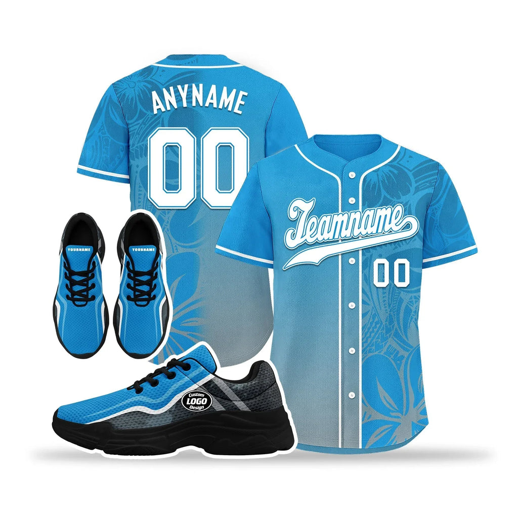 Custom Baseball Jersey and Chunky Shoes Personalized Combo Personalized Sneaker ZH-D020167-6 - Coolcustomize
