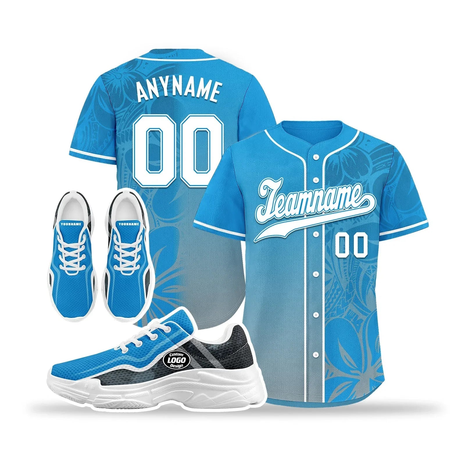 Custom Baseball Jersey and Chunky Shoes Personalized Combo Personalized Sneaker ZH-D020167-6 - Coolcustomize