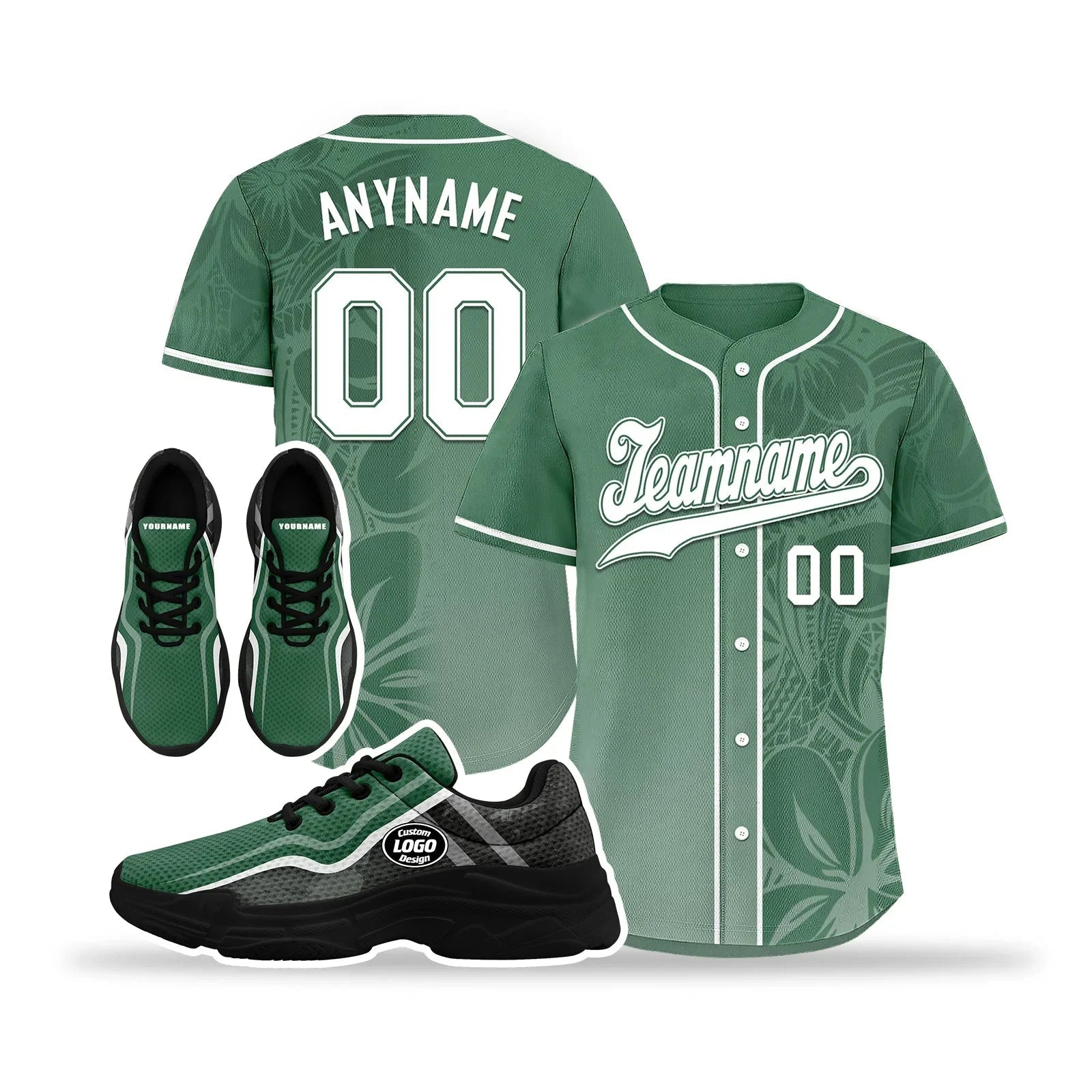 Custom Baseball Jersey and Chunky Shoes Personalized Combo Personalized Sneaker ZH-D020167-7 - Coolcustomize