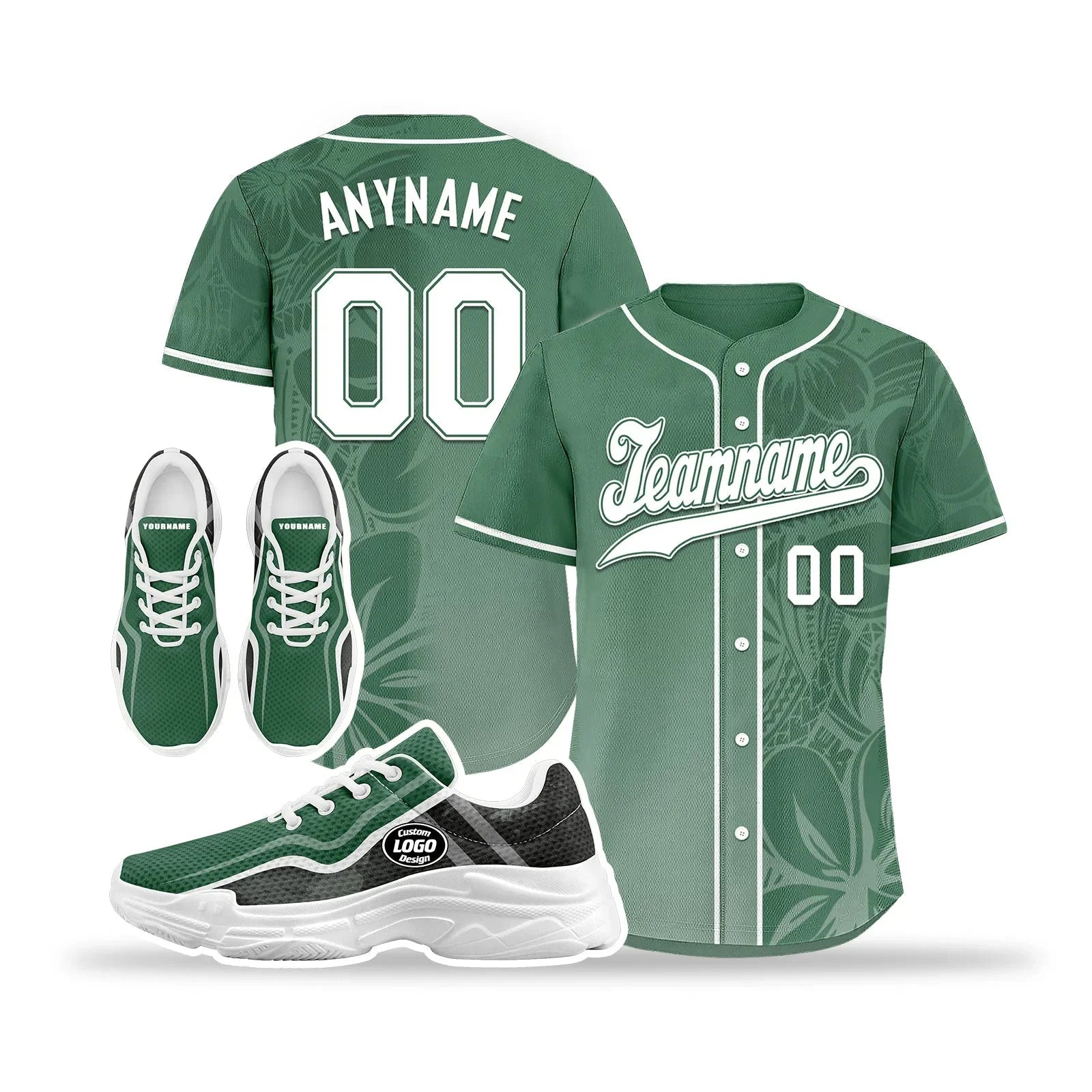 Custom Baseball Jersey and Chunky Shoes Personalized Combo Personalized Sneaker ZH-D020167-7 - Coolcustomize