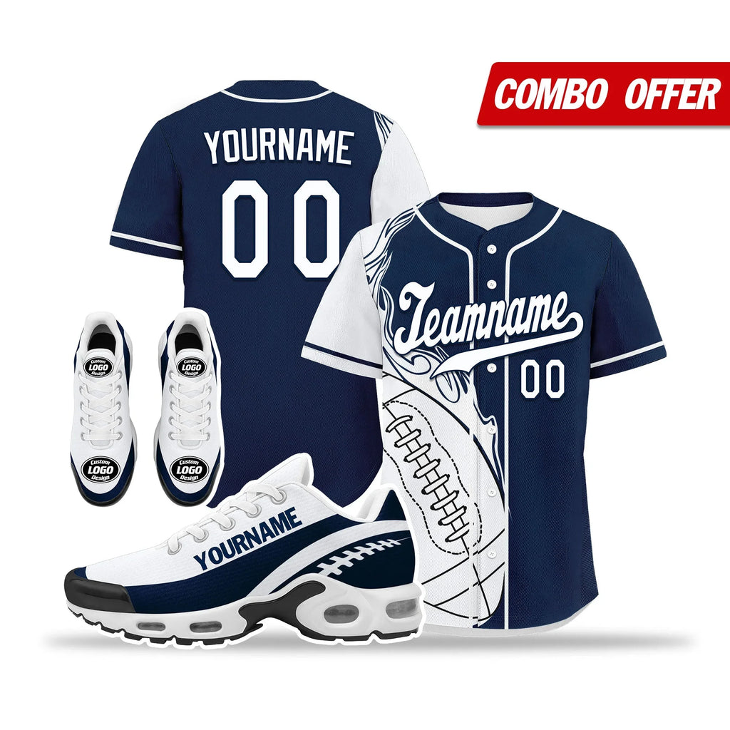 Custom Blue White Jersey and TN Shoes Combo Offer Personalized ZH-D0200101-9 - Coolcustomize