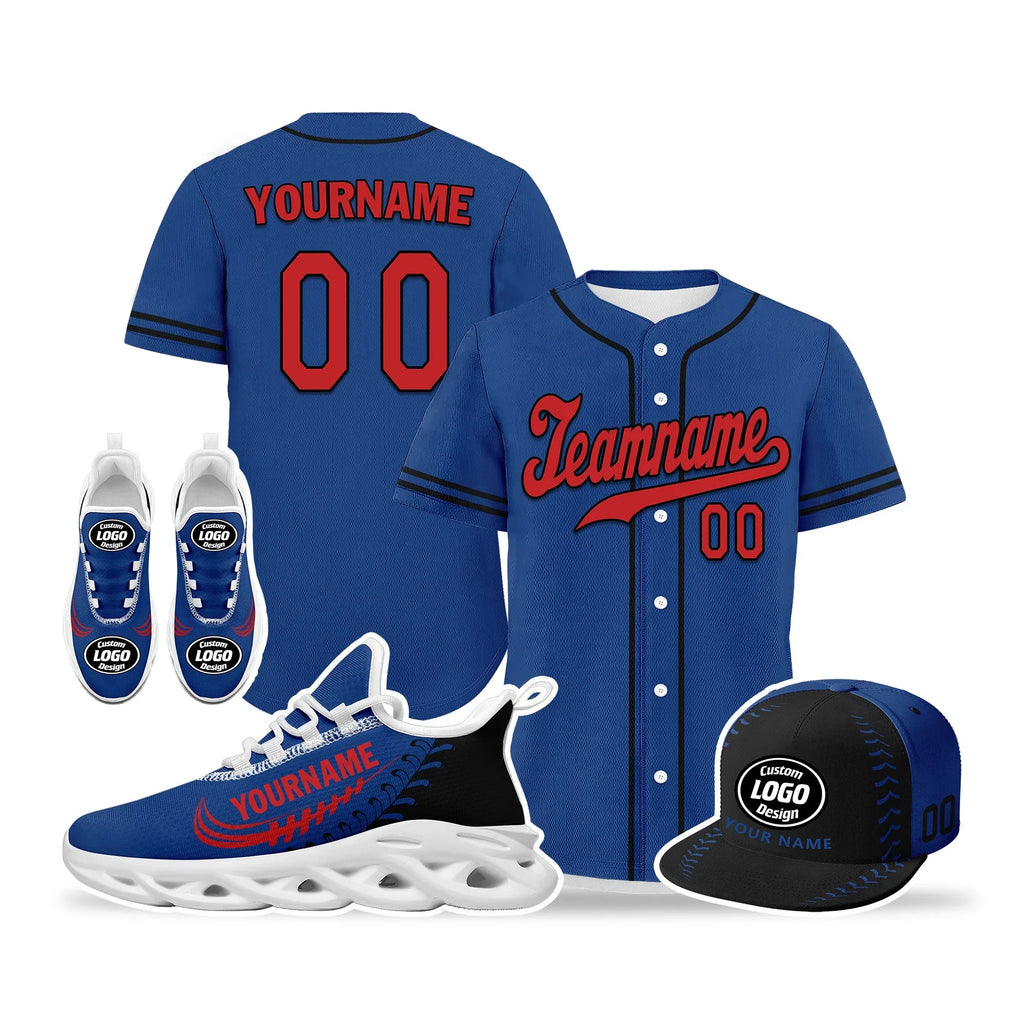 Custom Blue Jersey MaxSoul Shoes and Hat Combo Offer Personalized ZH-bd0b00e0-a0 - Coolcustomize