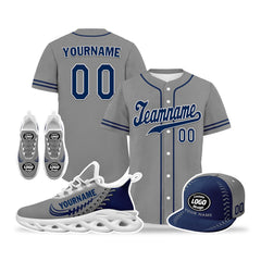 Custom Grey Jersey MaxSoul Shoes and Hat Combo Offer Personalized ZH-bd0b00e0-ac