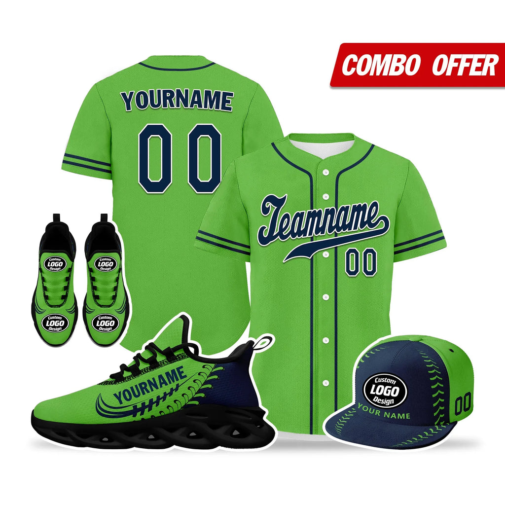 Custom Green Jersey MaxSoul Shoes and Hat Combo Offer Personalized ZH-bd0b00e0-ae - Coolcustomize
