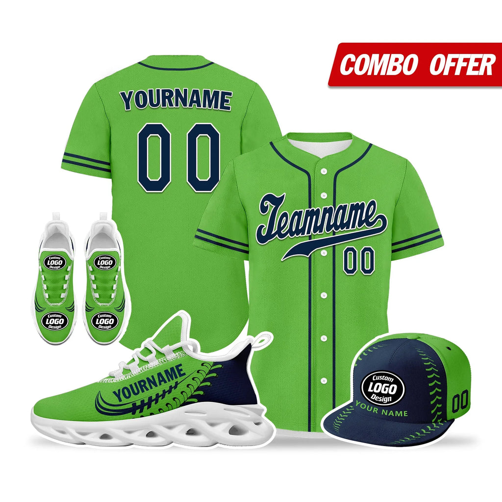 Custom Green Jersey MaxSoul Shoes and Hat Combo Offer Personalized ZH-bd0b00e0-ae - Coolcustomize