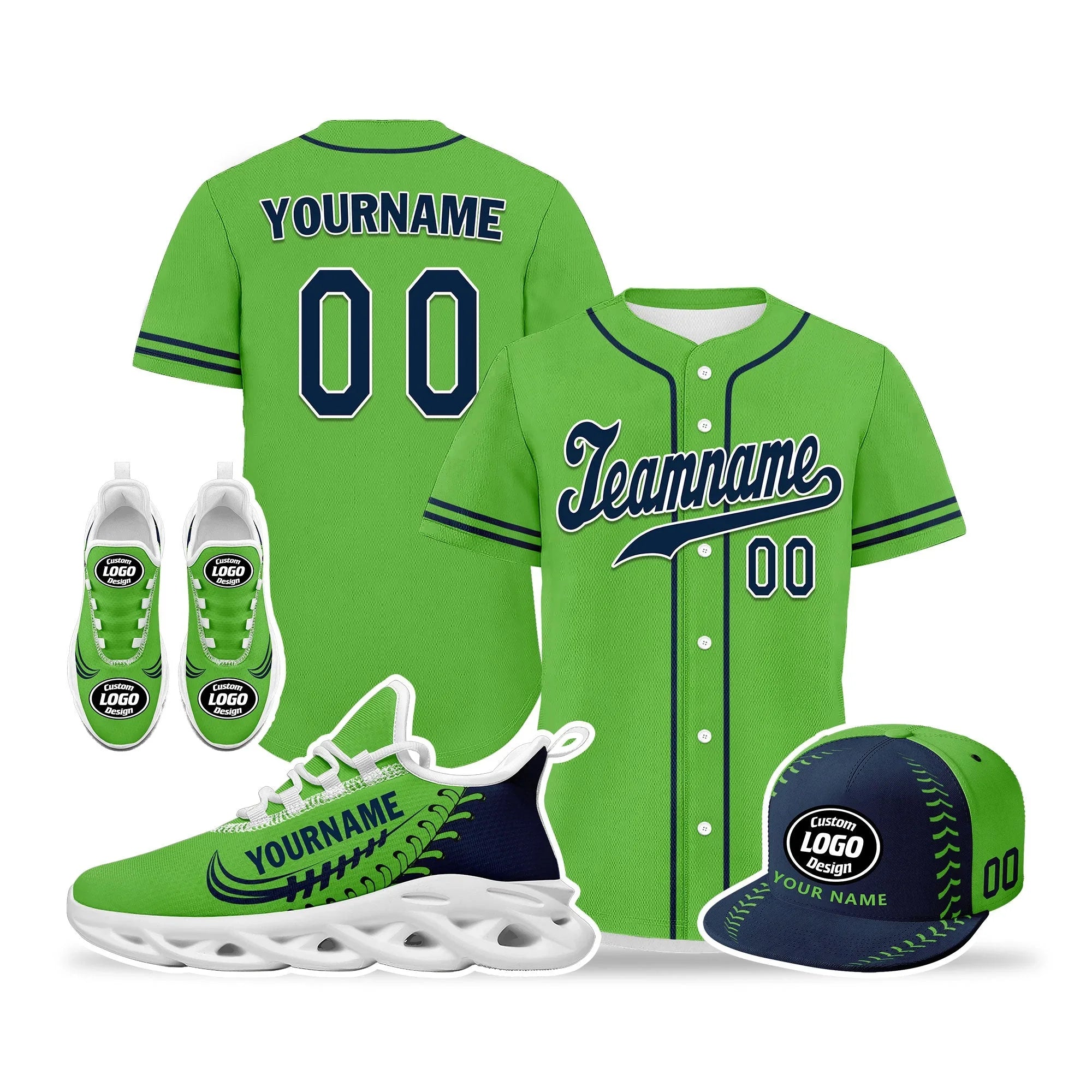 Custom Green Jersey MaxSoul Shoes and Hat Combo Offer Personalized ZH-bd0b00e0-ae - Coolcustomize