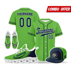 Custom Green Jersey MaxSoul Shoes and Hat Combo Offer Personalized ZH-bd0b00e0-ae