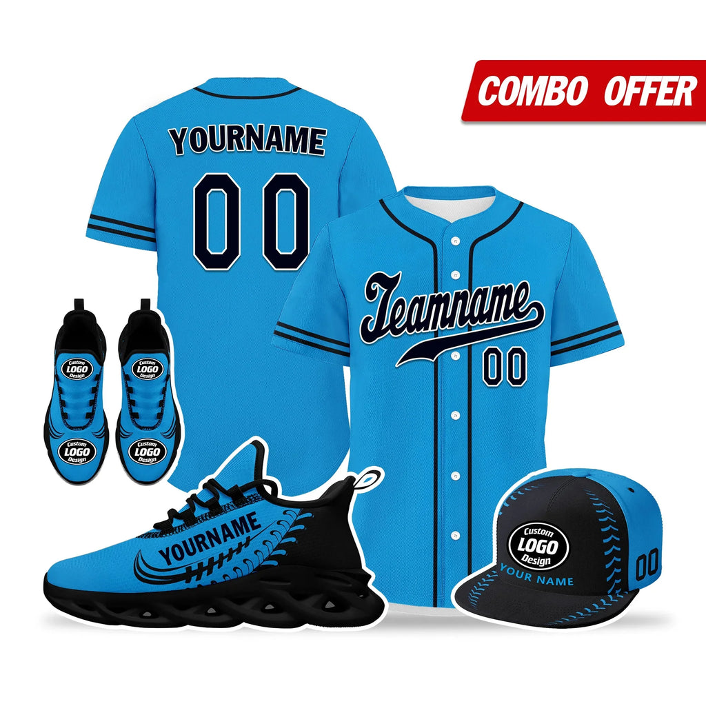 Custom Blue Jersey MaxSoul Shoes and Hat Combo Offer Personalized ZH-bd0b00e0-bc - Coolcustomize