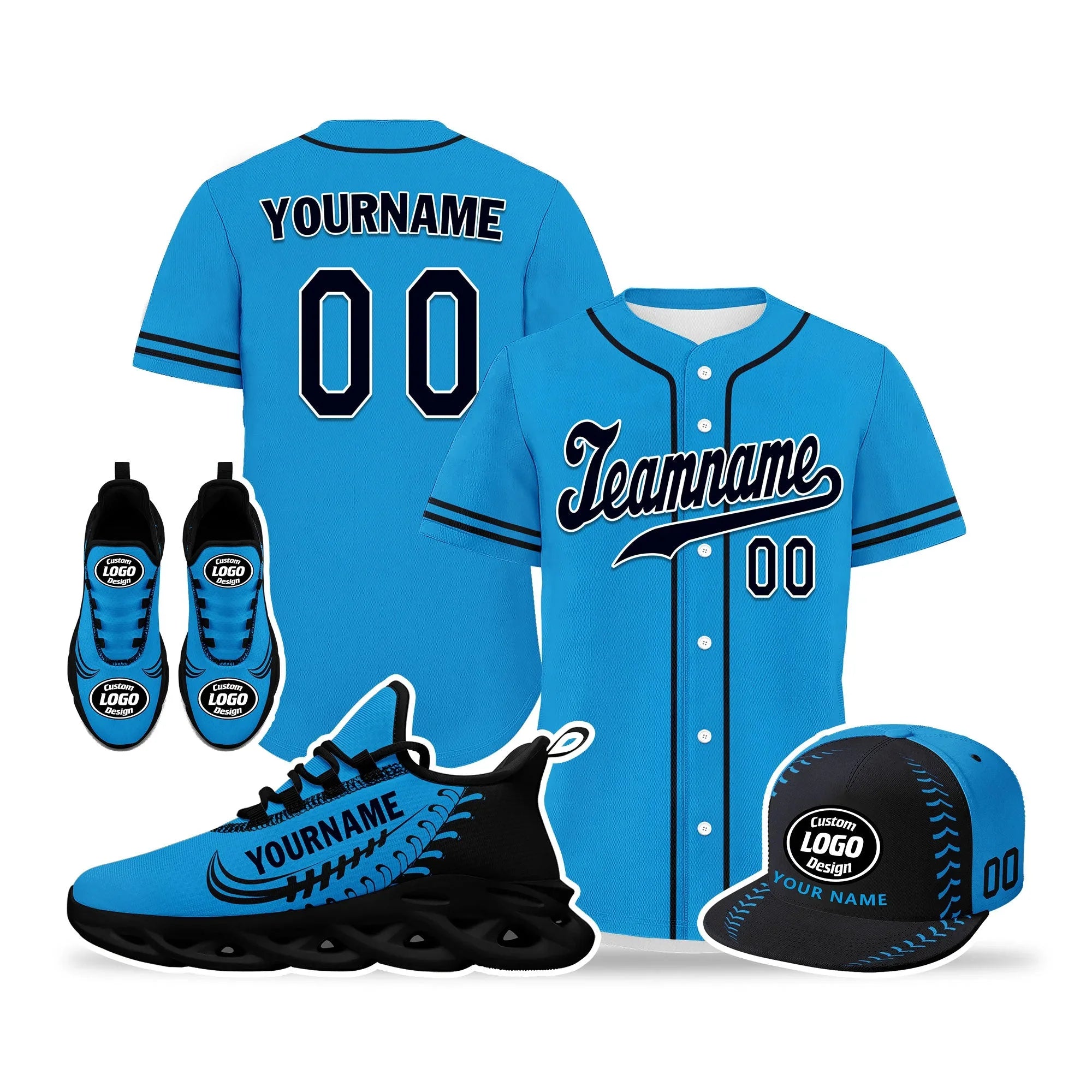 Custom Blue Jersey MaxSoul Shoes and Hat Combo Offer Personalized ZH-bd0b00e0-bc - Coolcustomize