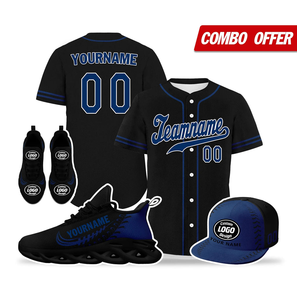Custom Black Jersey MaxSoul Shoes and Hat Combo Offer Personalized ZH-bd0b00e0-bd - Coolcustomize
