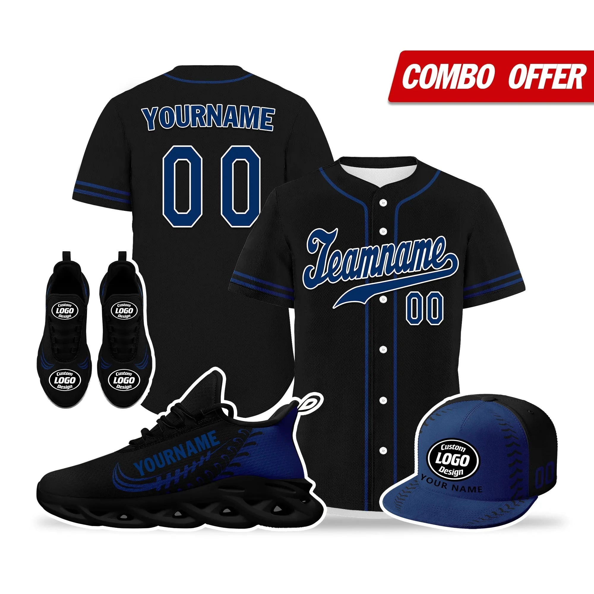 Custom Black Jersey MaxSoul Shoes and Hat Combo Offer Personalized ZH-bd0b00e0-bd - Coolcustomize