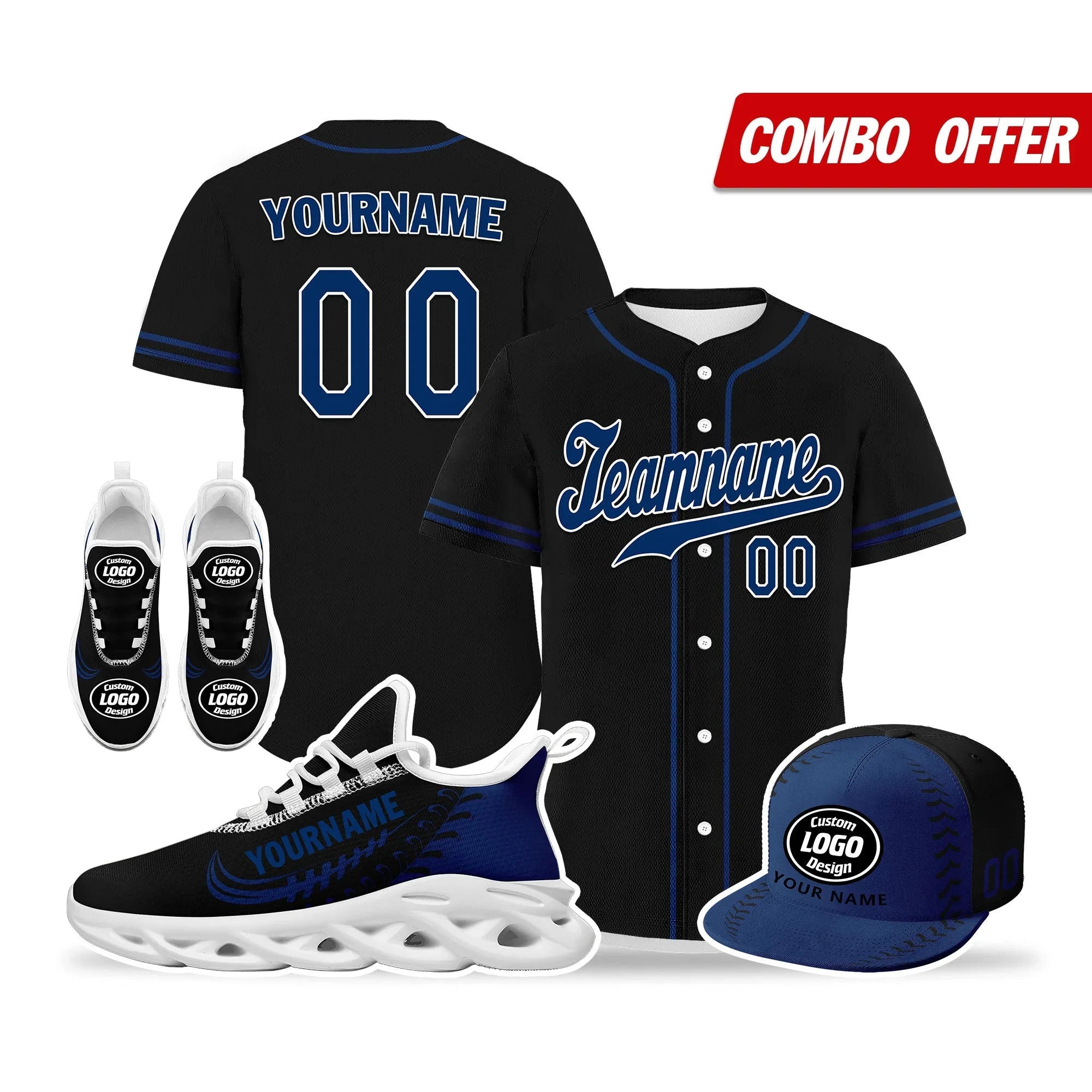 Custom Black Jersey MaxSoul Shoes and Hat Combo Offer Personalized ZH-bd0b00e0-bd - Coolcustomize