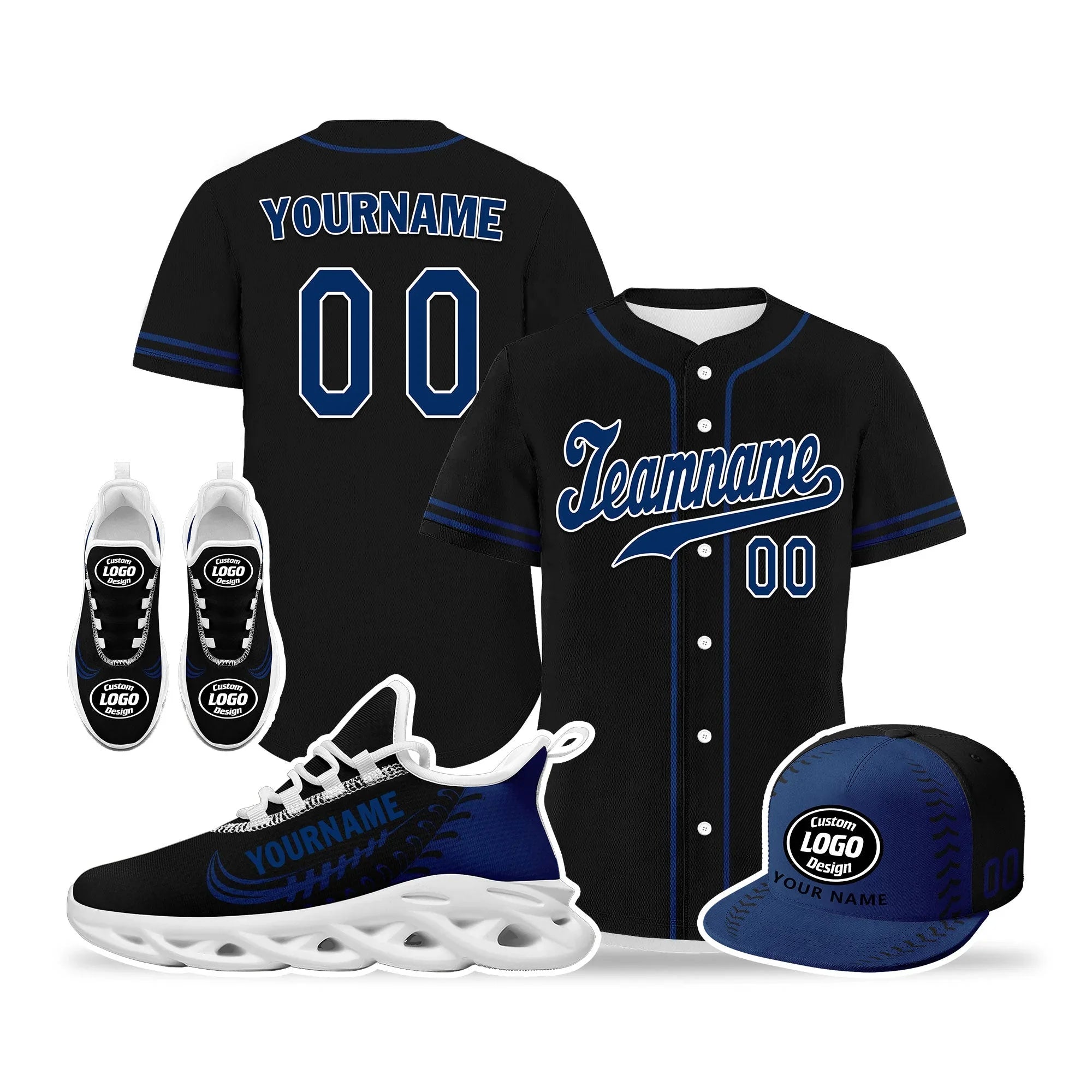 Custom Black Jersey MaxSoul Shoes and Hat Combo Offer Personalized ZH-bd0b00e0-bd - Coolcustomize