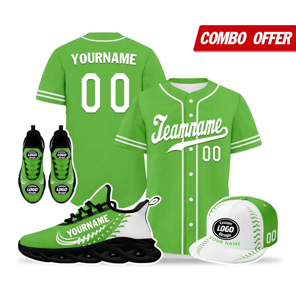 Custom Green Jersey MaxSoul Shoes and Hat Combo Offer Personalized ZH-bd0b00e0-be - Coolcustomize