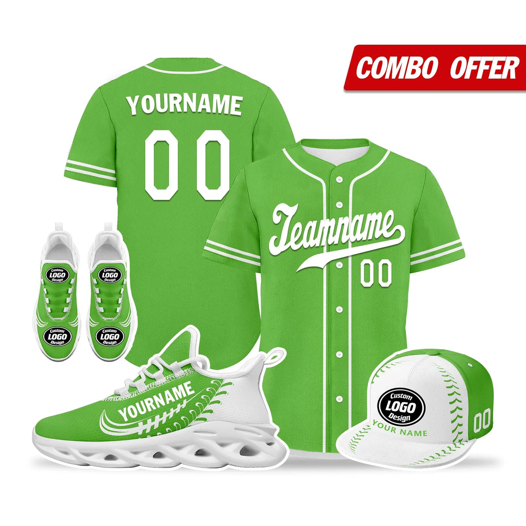 Custom Green Jersey MaxSoul Shoes and Hat Combo Offer Personalized ZH-bd0b00e0-be - Coolcustomize