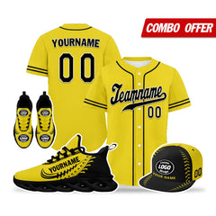 Custom Yellow Jersey MaxSoul Shoes and Hat Combo Offer Personalized ZH-bd0b00e0-b7