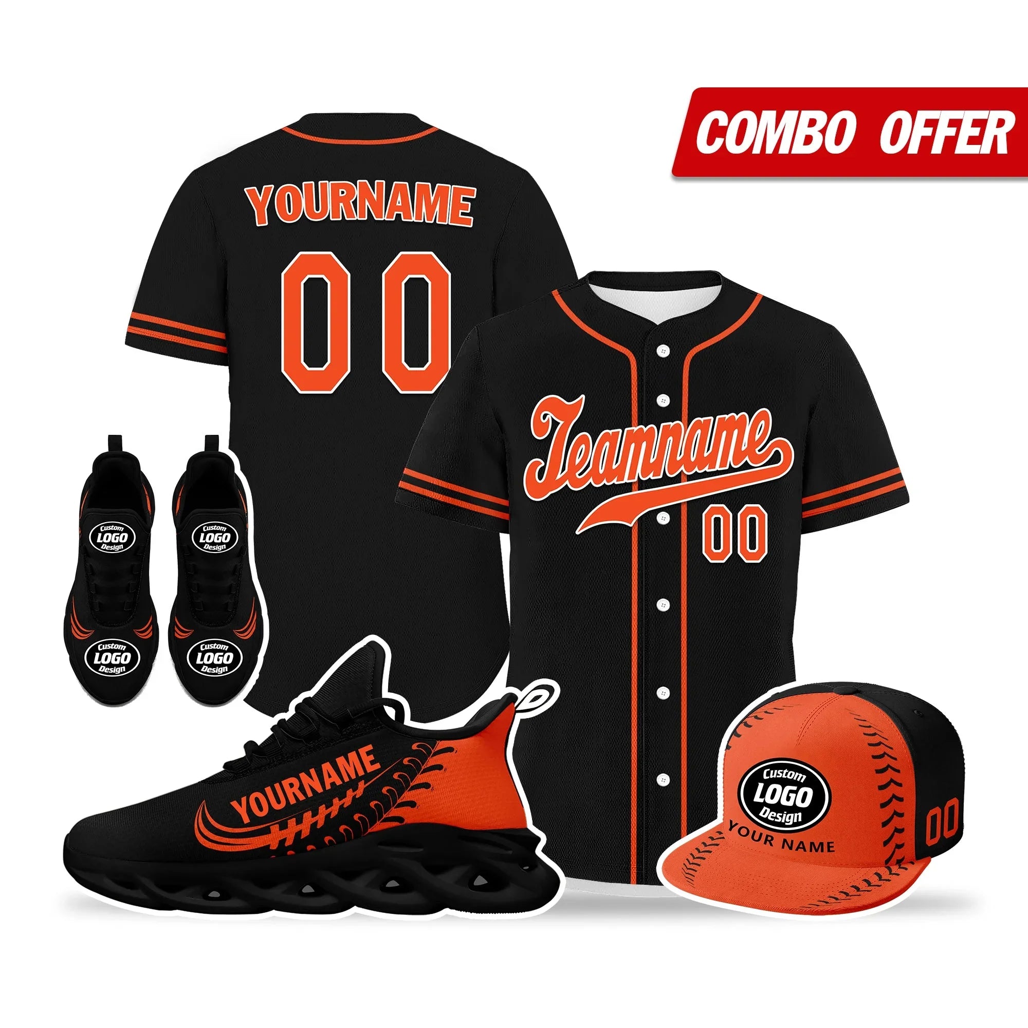 Custom Black Jersey MaxSoul Shoes and Hat Combo Offer Personalized ZH-bd0b00e0-b9 - Coolcustomize