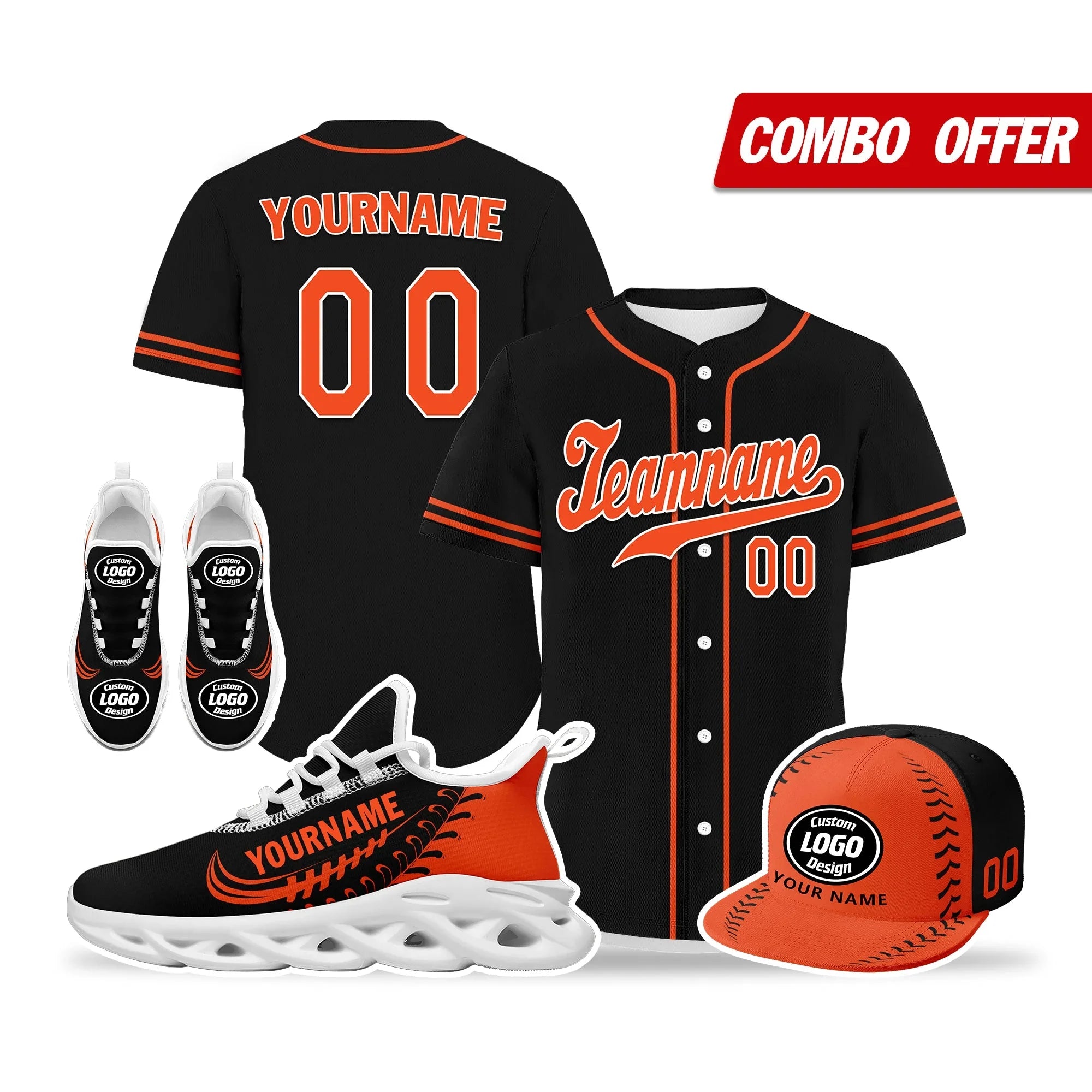 Custom Black Jersey MaxSoul Shoes and Hat Combo Offer Personalized ZH-bd0b00e0-b9 - Coolcustomize
