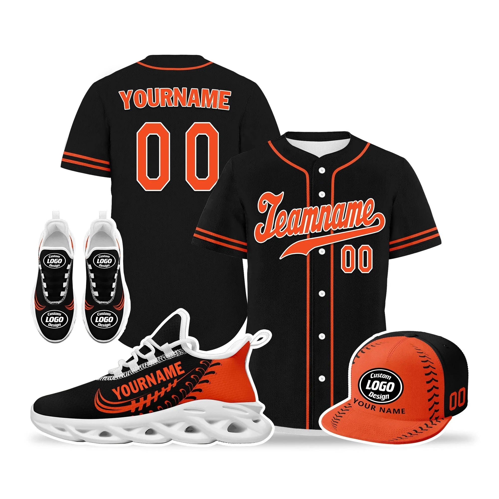 Custom Black Jersey MaxSoul Shoes and Hat Combo Offer Personalized ZH-bd0b00e0-b9 - Coolcustomize