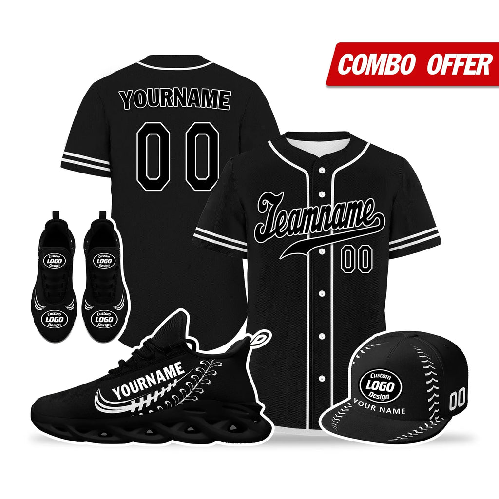 Custom Black Jersey MaxSoul Shoes and Hat Combo Offer Personalized ZH-bd0b00e0-c0 - Coolcustomize