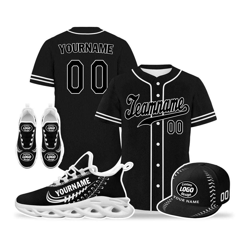 Custom Black Jersey MaxSoul Shoes and Hat Combo Offer Personalized ZH-bd0b00e0-c0 - Coolcustomize