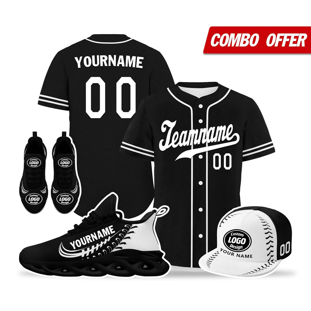 Custom Black Jersey MaxSoul Shoes and Hat Combo Offer Personalized ZH-bd0b00e0-ca - Coolcustomize