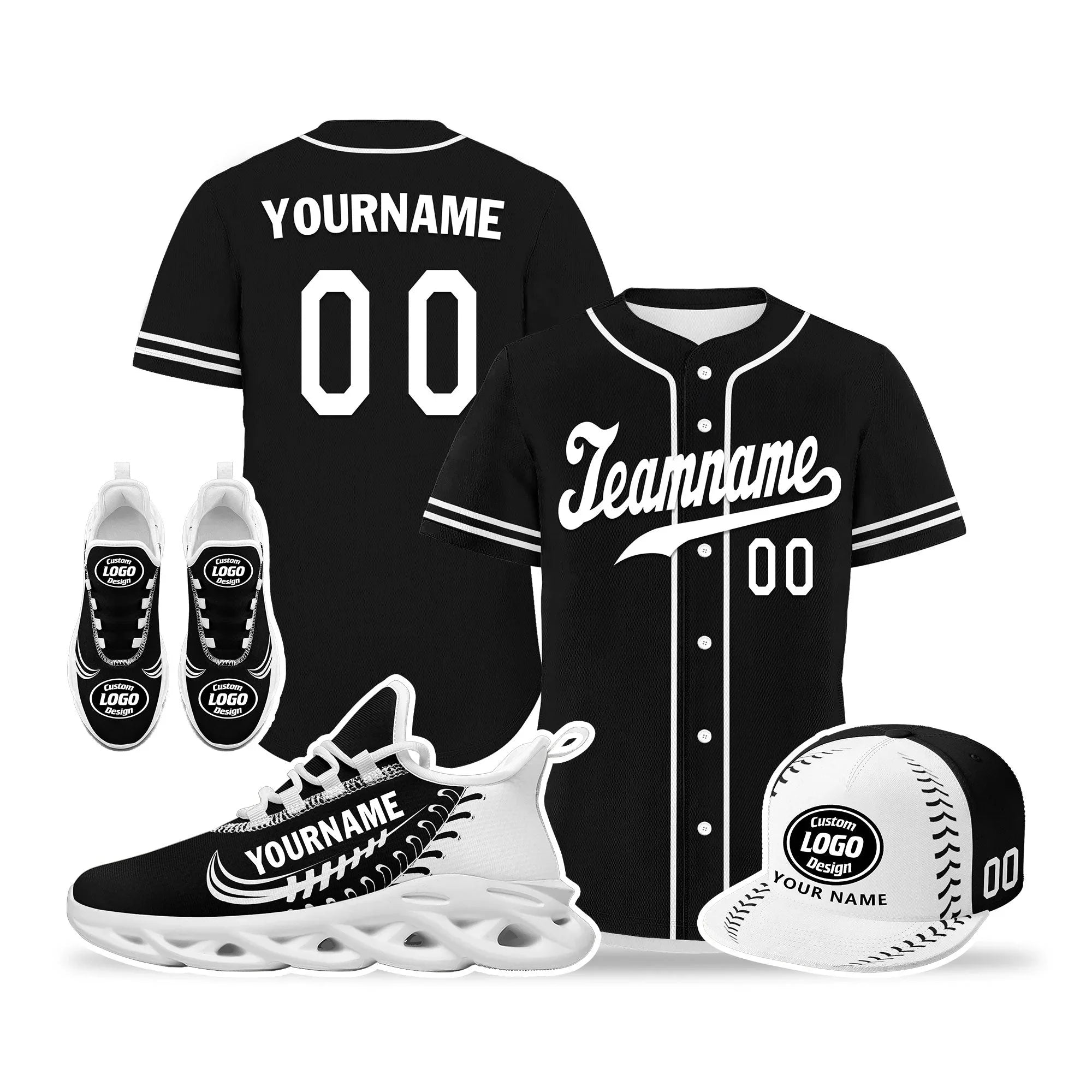 Custom Black Jersey MaxSoul Shoes and Hat Combo Offer Personalized ZH-bd0b00e0-ca - Coolcustomize