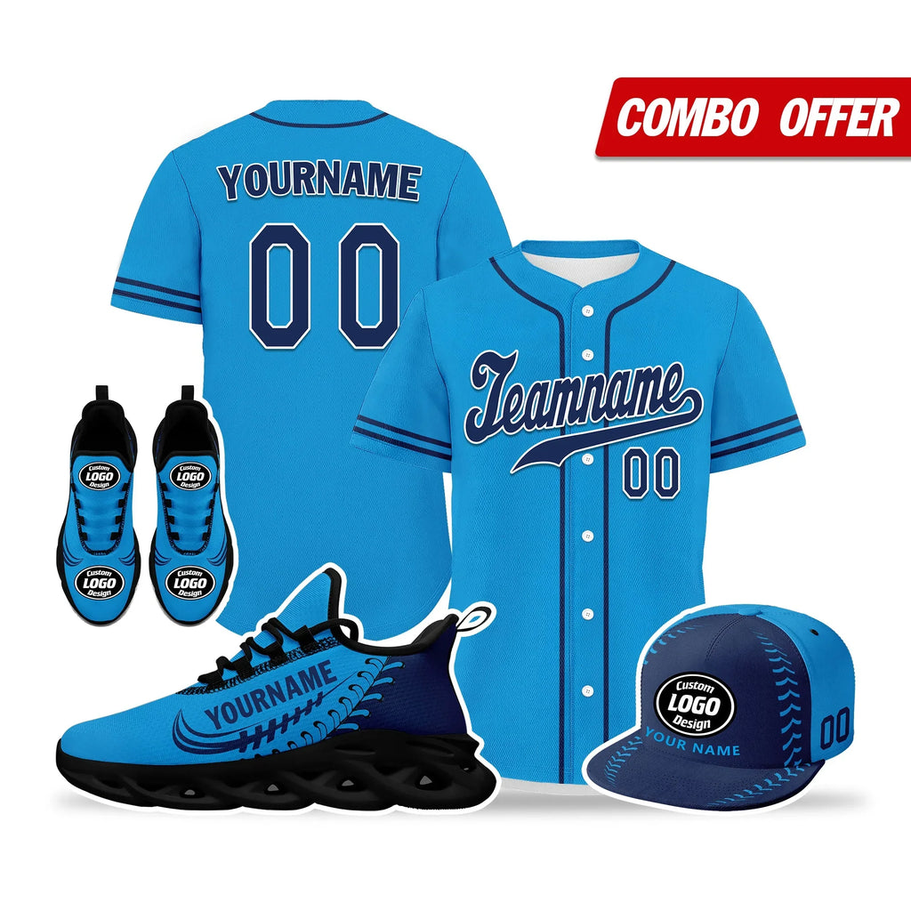 Custom Blue Jersey MaxSoul Shoes and Hat Combo Offer Personalized ZH-bd0b00e0-cc - Coolcustomize