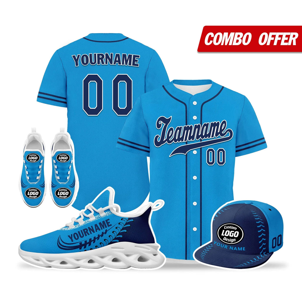 Custom Blue Jersey MaxSoul Shoes and Hat Combo Offer Personalized ZH-bd0b00e0-cc - Coolcustomize