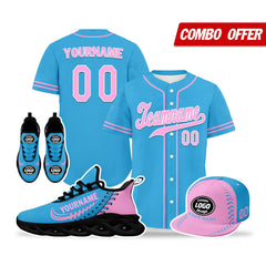 Custom Blue Jersey MaxSoul Shoes and Hat Combo Offer Personalized ZH-bd0b00e0-cd