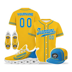 Custom Yellow Jersey MaxSoul Shoes and Hat Combo Offer Personalized ZH-bd0b00e0-9