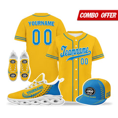 Custom Yellow Jersey MaxSoul Shoes and Hat Combo Offer Personalized ZH-bd0b00e0-9