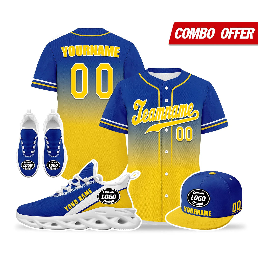 Custom Blue Yellow Jersey MaxSoul Shoes and Hat Combo Offer Personalized ZH-bd0b007e-a0 - Coolcustomize