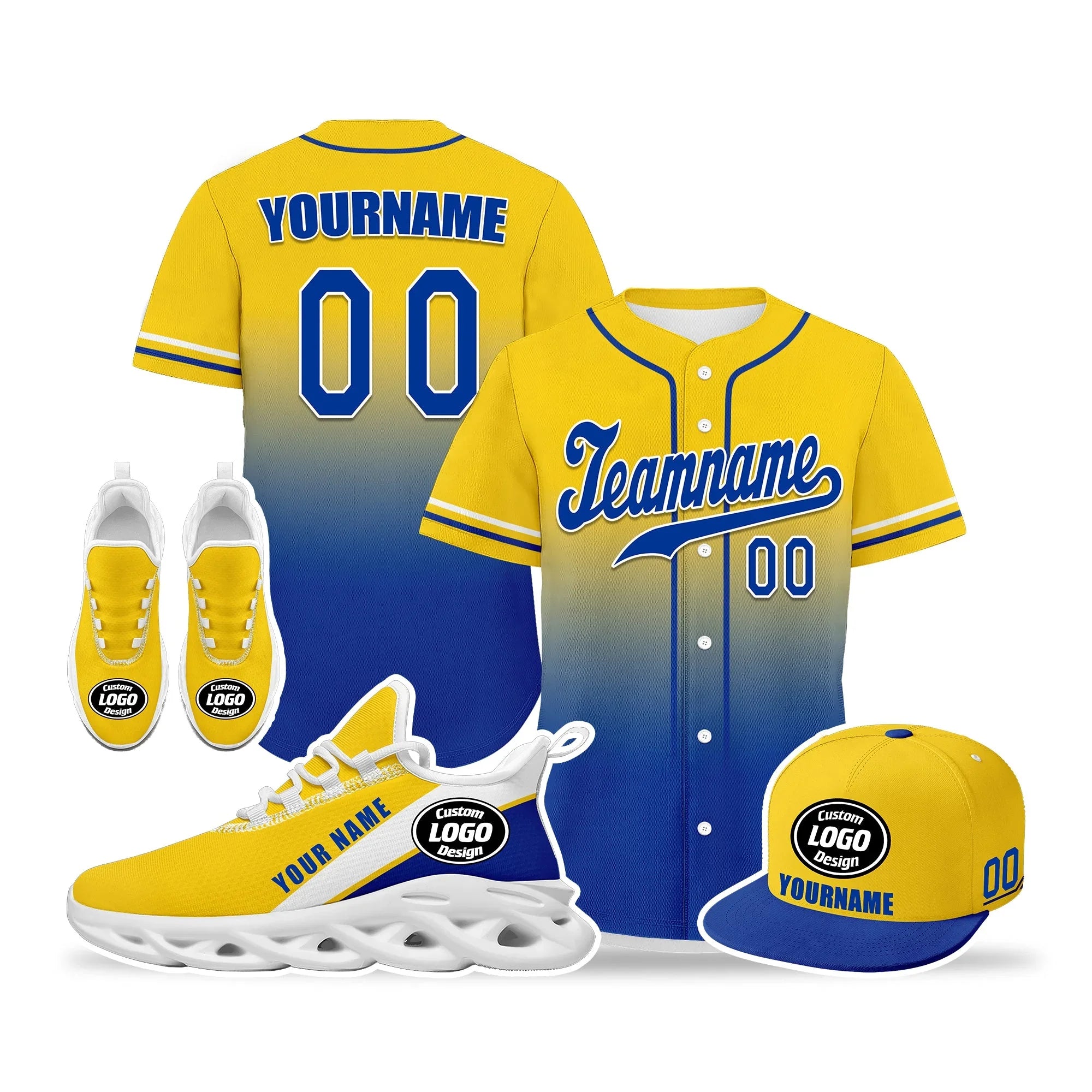 Custom Yellow Blue Jersey MaxSoul Shoes and Hat Combo Offer Personalized ZH-bd0b007e-aa - Coolcustomize
