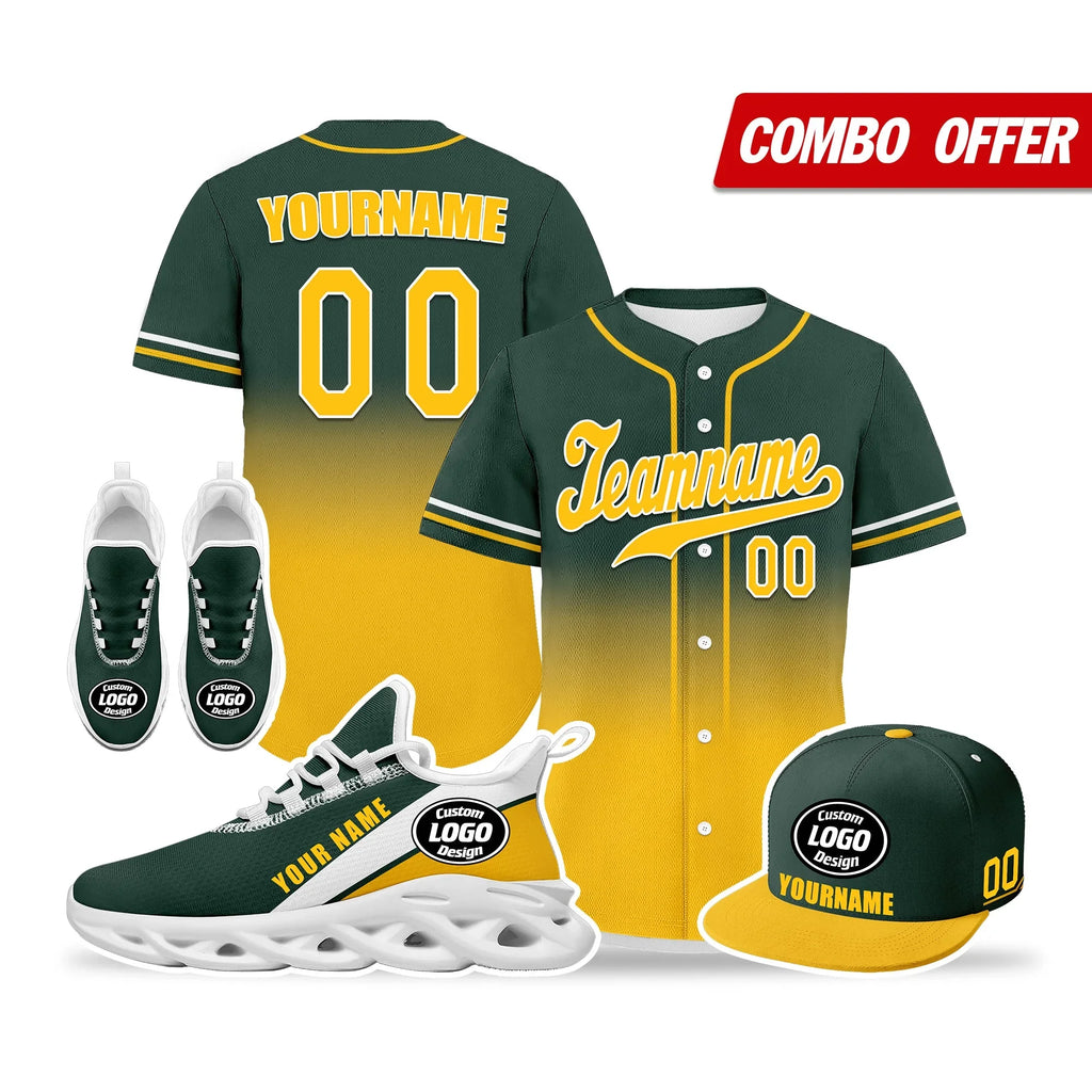 Custom Green Yellow Jersey MaxSoul Shoes and Hat Combo Offer Personalized ZH-bd0b007e-ab - Coolcustomize