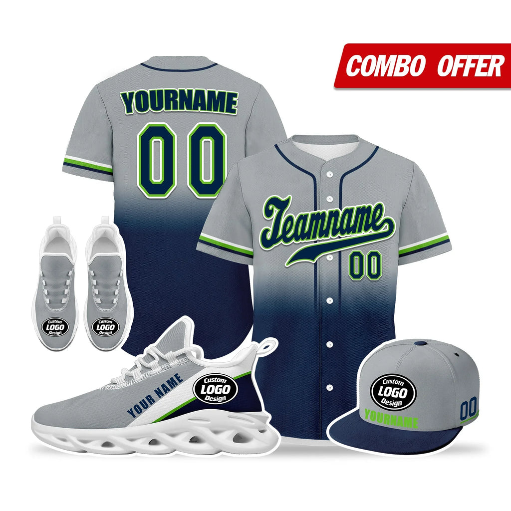 Custom Grey Blue Jersey MaxSoul Shoes and Hat Combo Offer Personalized ZH-bd0b007e-ac - Coolcustomize